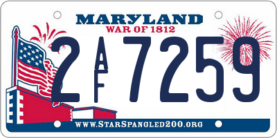 MD license plate 2AF7259