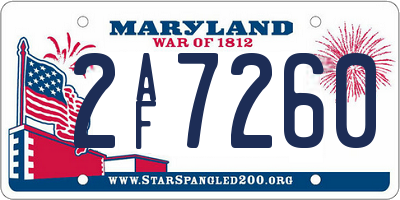 MD license plate 2AF7260
