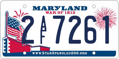 MD license plate 2AF7261