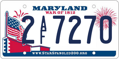 MD license plate 2AF7270
