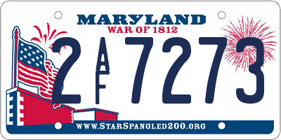 MD license plate 2AF7273