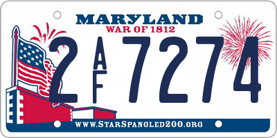 MD license plate 2AF7274