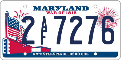 MD license plate 2AF7276