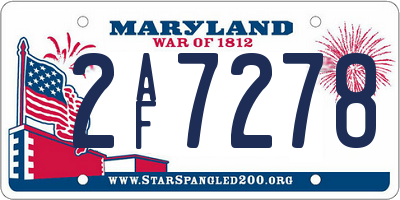 MD license plate 2AF7278