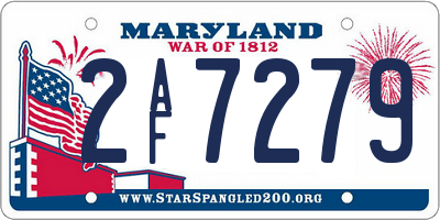MD license plate 2AF7279