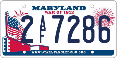 MD license plate 2AF7286