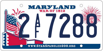 MD license plate 2AF7288