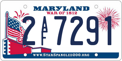 MD license plate 2AF7291
