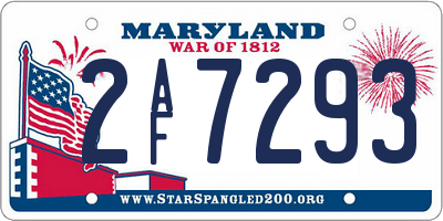 MD license plate 2AF7293