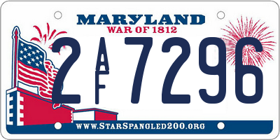 MD license plate 2AF7296