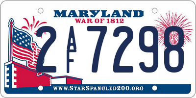 MD license plate 2AF7298