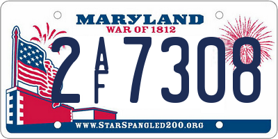 MD license plate 2AF7308