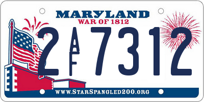 MD license plate 2AF7312