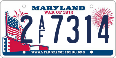 MD license plate 2AF7314