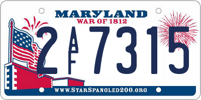 MD license plate 2AF7315