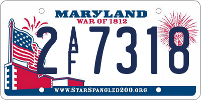 MD license plate 2AF7318
