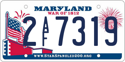 MD license plate 2AF7319