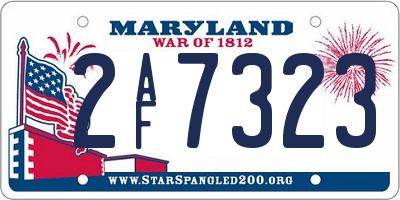 MD license plate 2AF7323