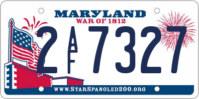 MD license plate 2AF7327