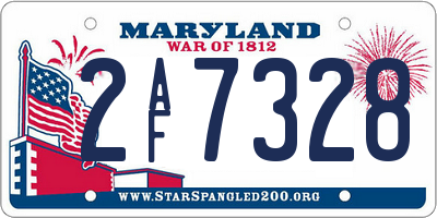 MD license plate 2AF7328