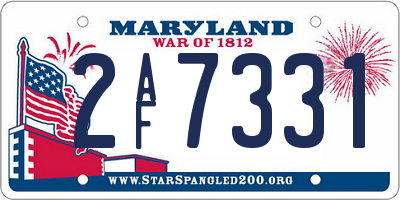 MD license plate 2AF7331