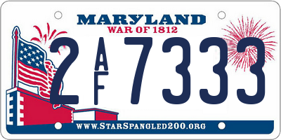MD license plate 2AF7333