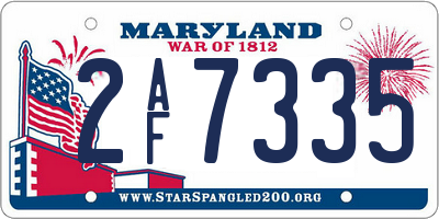 MD license plate 2AF7335
