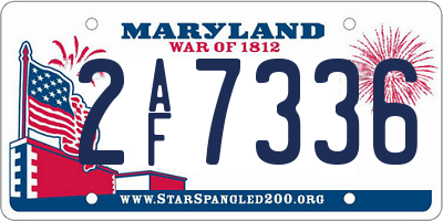 MD license plate 2AF7336
