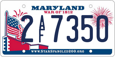 MD license plate 2AF7350