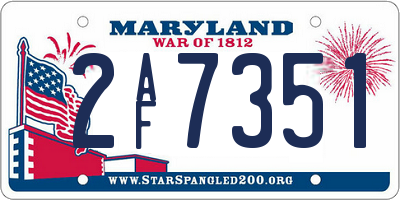 MD license plate 2AF7351
