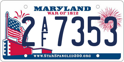 MD license plate 2AF7353