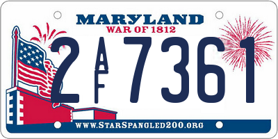 MD license plate 2AF7361