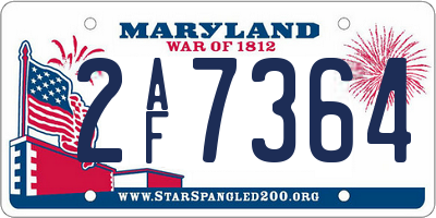 MD license plate 2AF7364