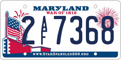 MD license plate 2AF7368