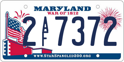 MD license plate 2AF7372