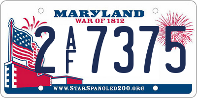 MD license plate 2AF7375