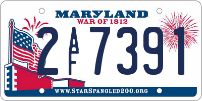 MD license plate 2AF7391