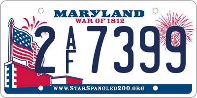 MD license plate 2AF7399
