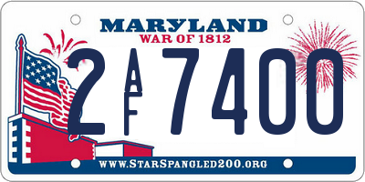 MD license plate 2AF7400