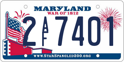 MD license plate 2AF7401