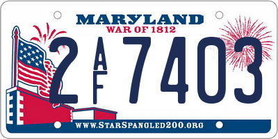 MD license plate 2AF7403