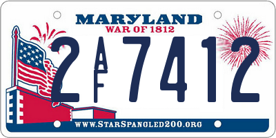 MD license plate 2AF7412