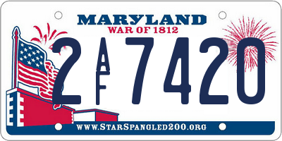 MD license plate 2AF7420
