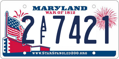 MD license plate 2AF7421
