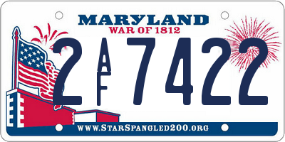 MD license plate 2AF7422
