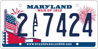 MD license plate 2AF7424