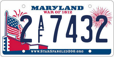 MD license plate 2AF7432