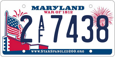MD license plate 2AF7438