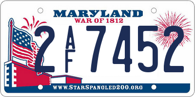 MD license plate 2AF7452