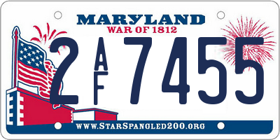 MD license plate 2AF7455